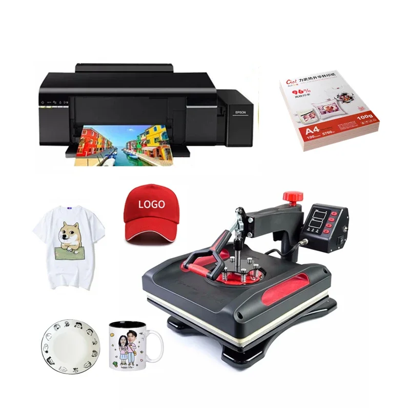 8 In 1 Combo Sublimation Printer Heat Transfer Heat Press Machine For DIY Cap Mug Plate T-shirts Bottle Phone Case Hot Stamping