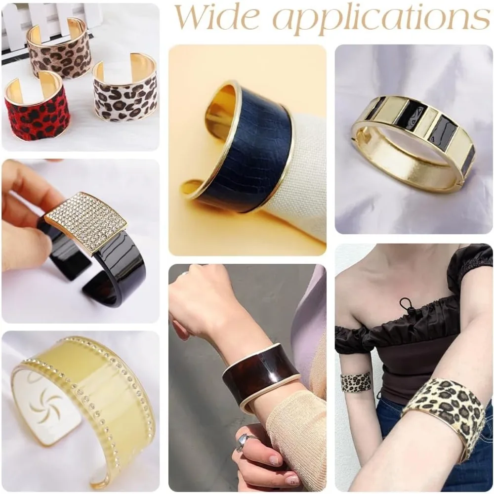 2 قطعة أساور البلاتين مخدد نمط فاسق واسعة النطاق المفتوحة الكفة الإسورة قابل للتعديل سبيكة المعصم الكفة التفاف سوار لمجموعة الأحجار الكريمة