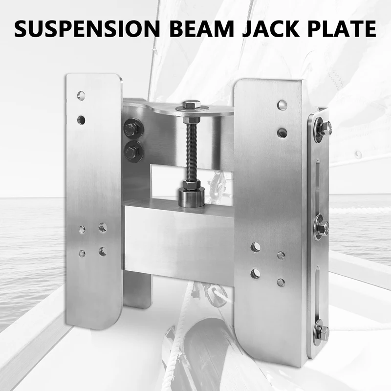 Winibo Marine Geanodiseerde Nautische Jackplate Buitenboordmotoren Bootmotor Hefbeugel 4-inch Setback, 4-inch Verticale Verlenging - afbeelding 2