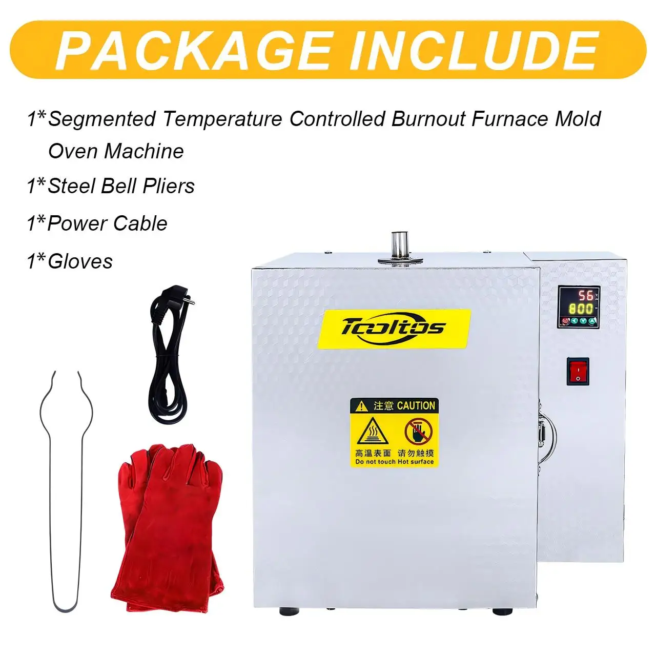 900 Degree Incubator Jewelry Segmented Temperature Burnout Furnace Small Portable Household PID Display Gypsum Wax Loss Casting