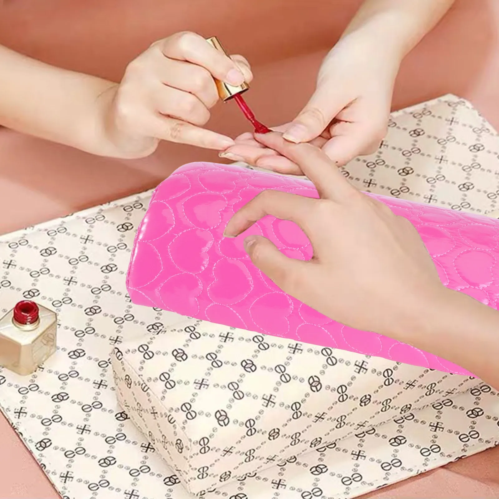 Rosy Portable Hand Pillow Manicure Nail Cushion Comfortable Wrist Cushion Salon Nail Art Support Pillow for Manicure