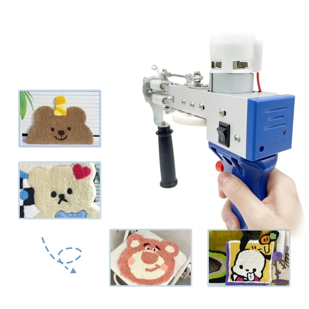 

2in1 Electric Rug Tufting Gun Starter Kit Can Do Both Cut and Loop Pile Carpet Weaving Machine with Tufting Cloth Yarns Stocked