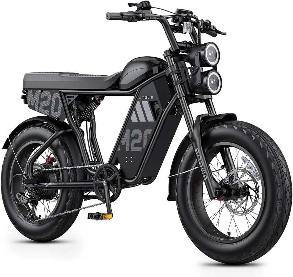 M20 3.0 Electric Bike for Adults, Moped-Style Offroad Fat Tire Ebike, 3300W Peak Power 120N.m Torque 60V 20Ah Single/40Ah