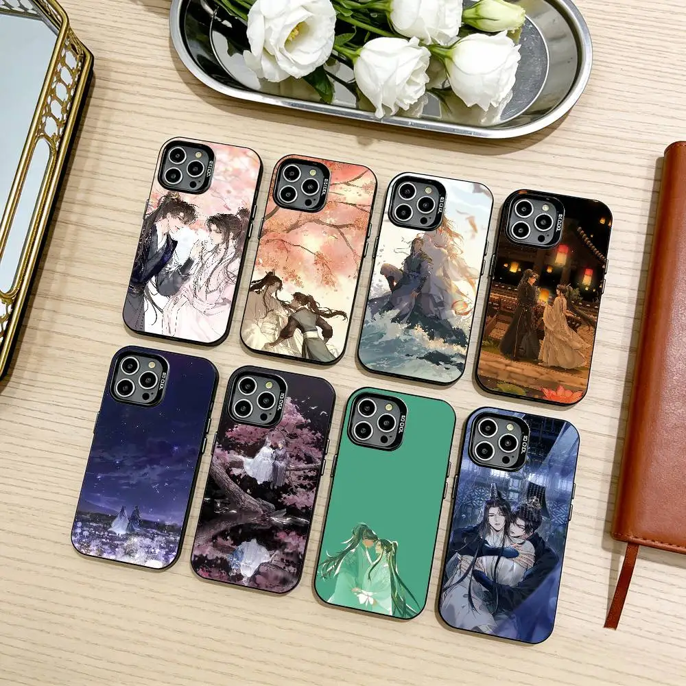 

Husky and His White Cat Shizun Phone Case For iPhone17,16,15,14,13,12,11 Plus,Pro Max Black Candy silver phone case