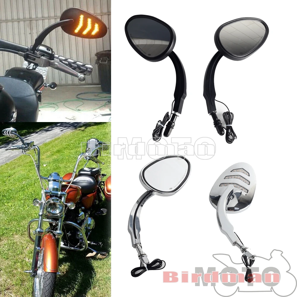 

Rearview Side Mirrors With LED Turn Signal Light For Harley Dyna Super Glide FXDS CONV Custom FXDC FXD FXDX FXDXT 1997-2010