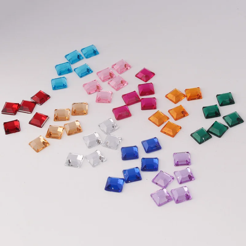 100pcs 5mm Small Color Flat Cut Square Flat Drill Without Holes Diy Accessories Nail Material Square Acrylic Drill