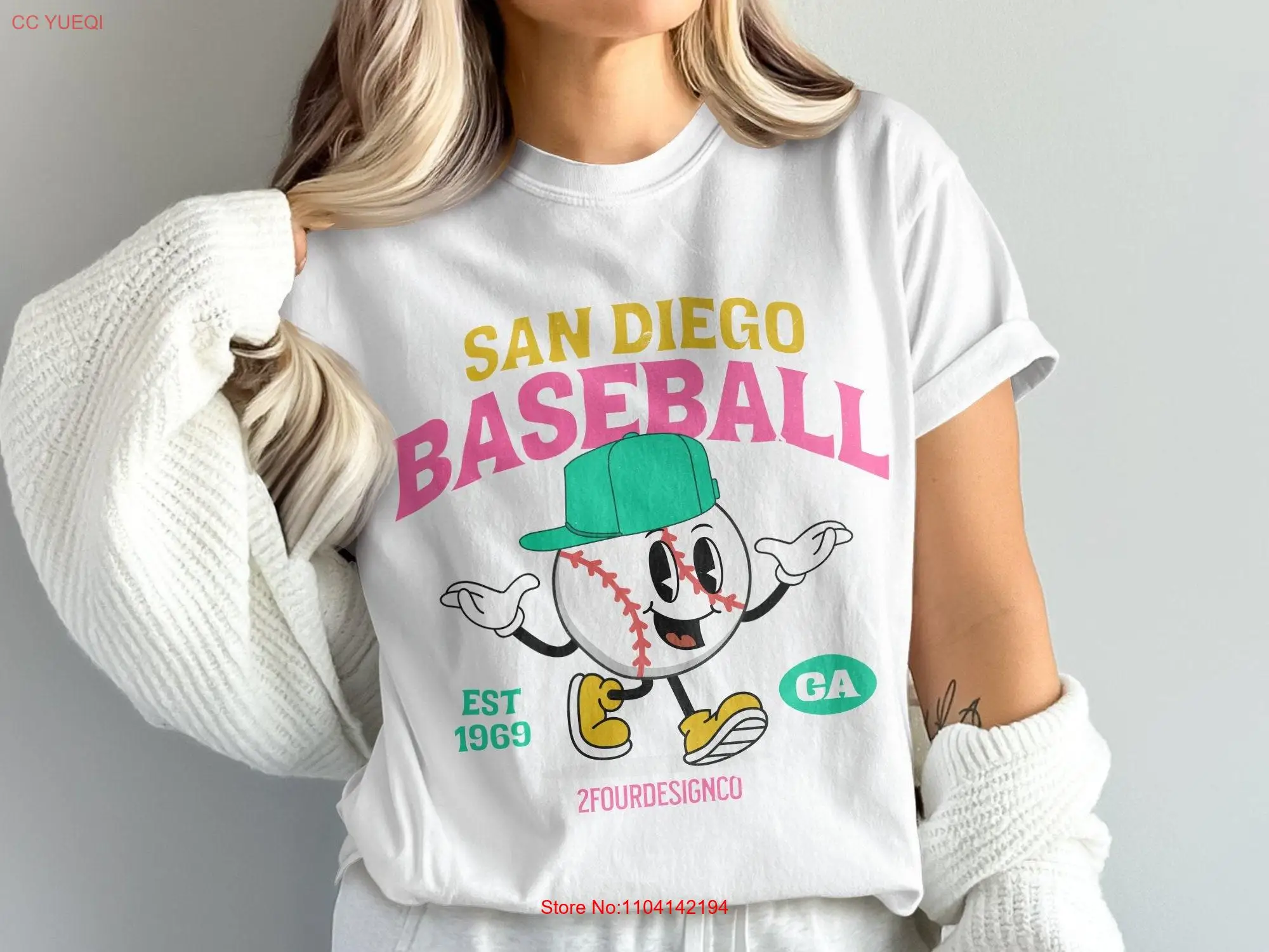 سان دييغو مدينة البيسبول تي شيرت ، بأكمام طويلة أو قصيرة ، مصبوغ ، بأكمام طويلة ، متصل