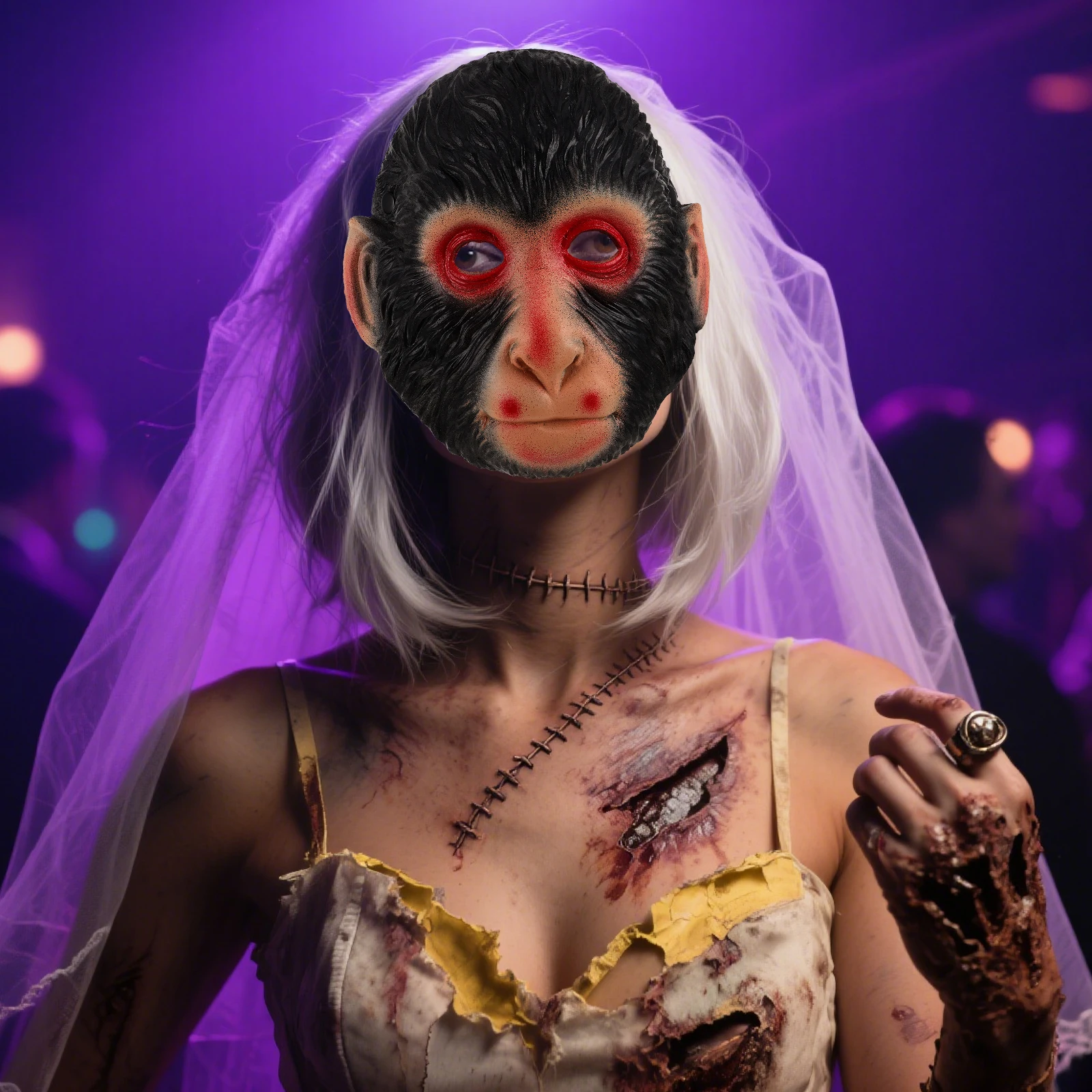 

Monkey Mask Soft PU Half Face Animal Halloween Masquerade Party Headgear Realistic Costume Prop Halloween Monkey Mask