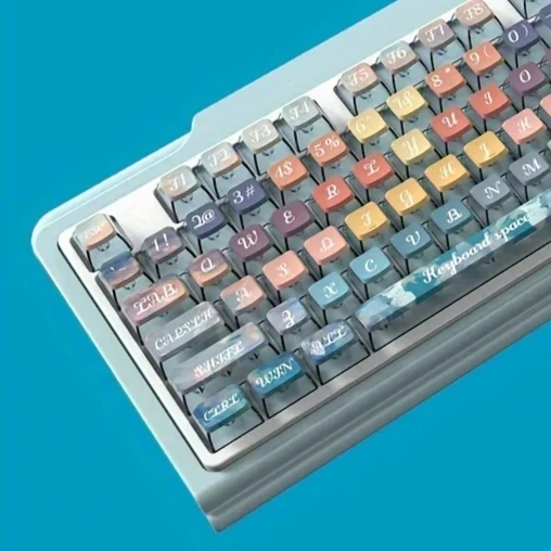 

Dopamine-Inspired PBT Keycaps Set, 125 Keys - Fresh Design with Sublimation Pudding Caps for Recording Devices