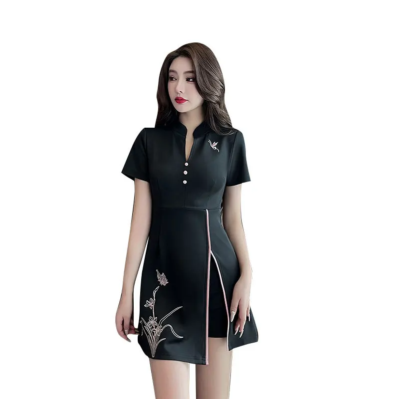 Woman Work Clothes Suit Hotel Waiter Beauty Salon Spa Massage Nail Cafe Sexy Foot Bath Sauna Technician Overall Skirt Uniform