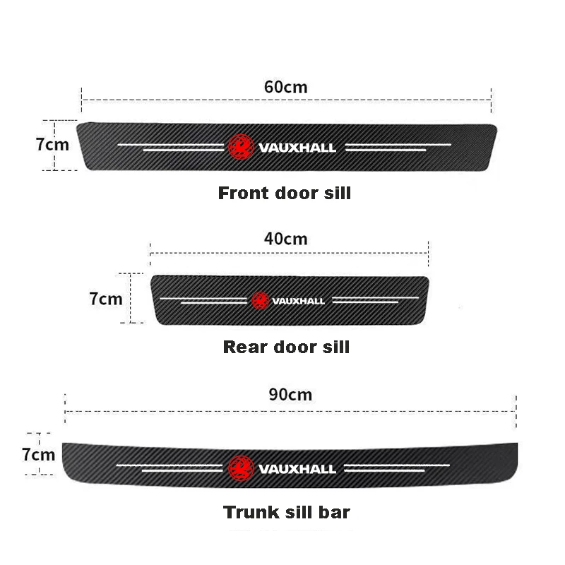 สติกเกอร์คาร์บอนไฟเบอร์ติดรถยนต์ธรณีประตูรถยนต์สำหรับ Opel Vauxhall Corsa Astra Vectra Signum Accessories