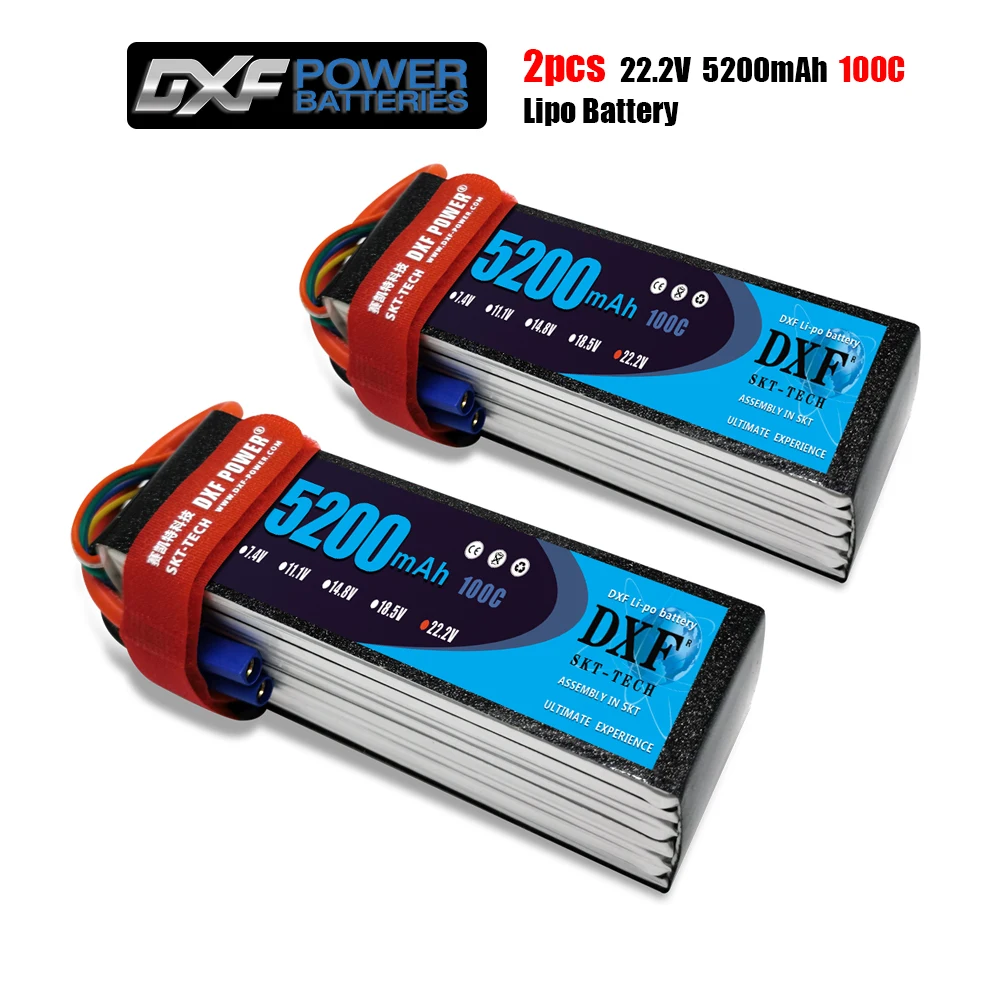 

2PCS DXF 7.4V 7.6V 11.1V 15.2V 14.8V 22.2V 2S 3S 4S 6S 5200Mah 6300Mah 6500mAh 6200mAh 6750mAh 8000mAh 7000mAh Lipo Batteries