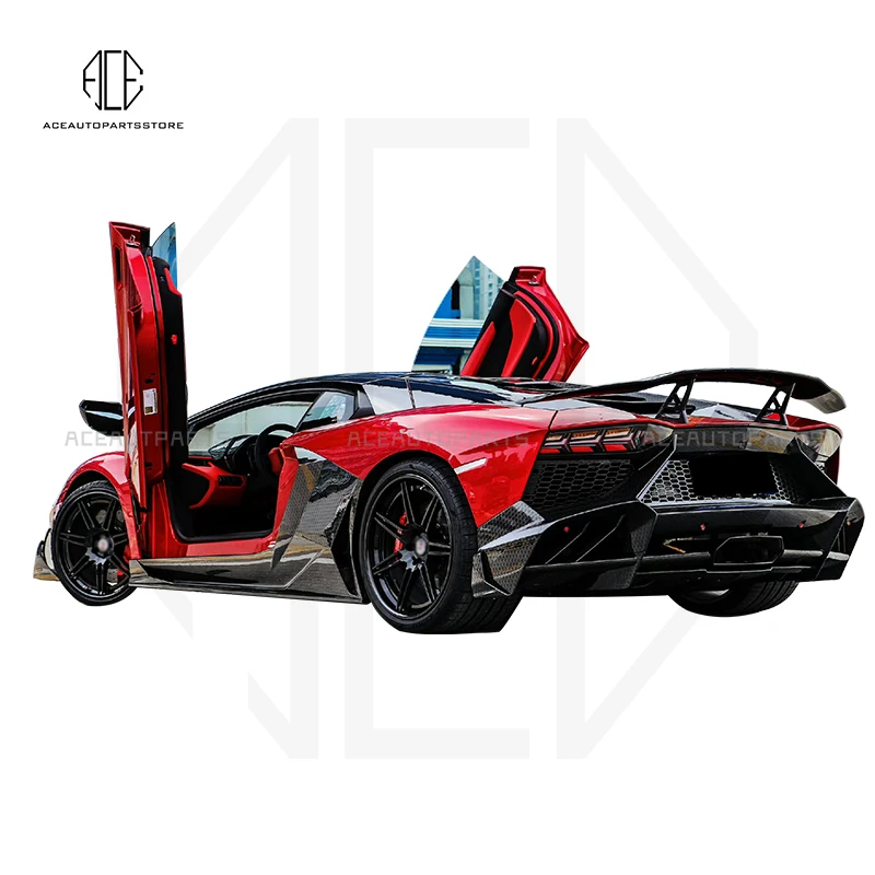 Runde Dry Carbon Fiber For Lamborghini Aventador Lp700 LP720 LP750 Upgrade M Style Full Body Kit Front Rear Bumper Spoiler