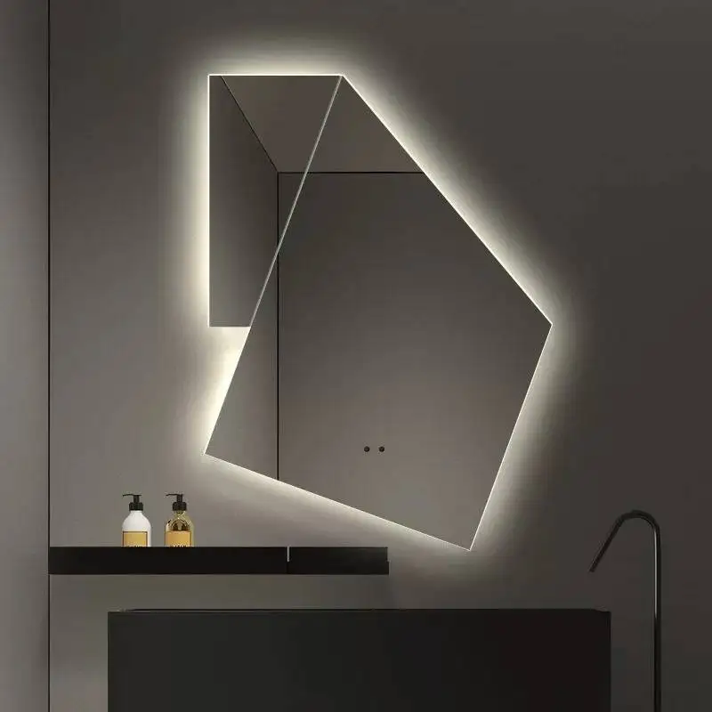 Decoration Defogger Mirror Decor Irregular Modern Long Makeup Wall Mirror Decor Art Bedroom Infinity Espelhos Grandes Home Decor