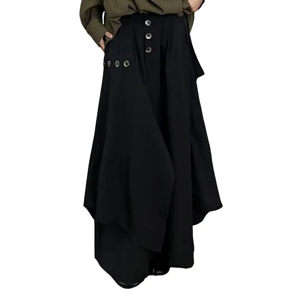 Men Pants Model Catwalk Pants Japanese Style Men's Irregular Culottes with Zipper Button Placket Catwalk Show for Vacation