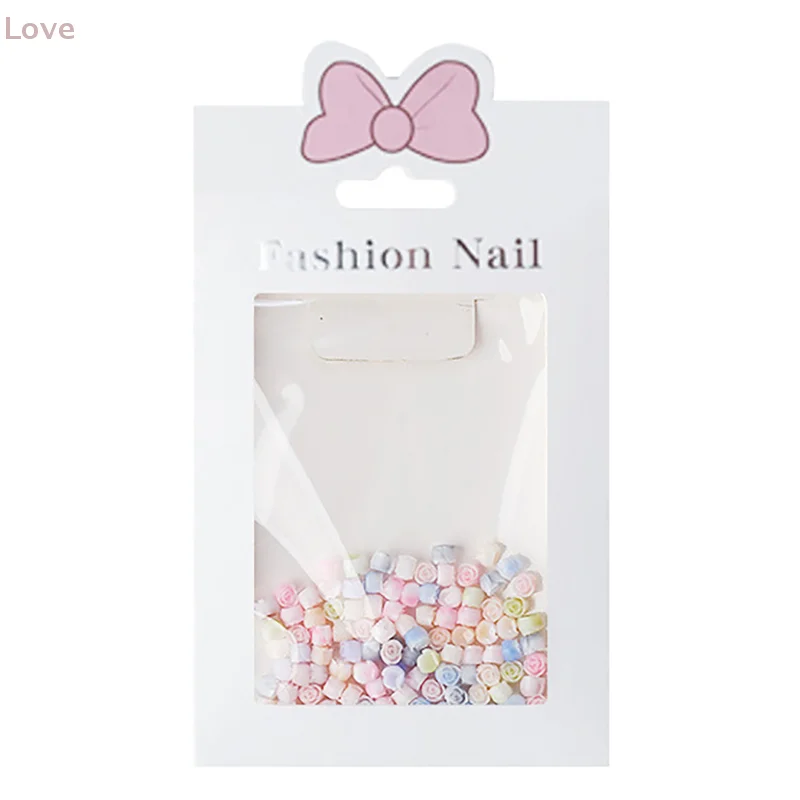 [L & P] 100 قطعة ثلاثية الأبعاد برعم صغير مسمار الفن السحر حجر الراين مختلط الألوان الراتنج ثلاثي الأبعاد زهرة مسمار الديكور DIY بها بنفسك اكسسوارات