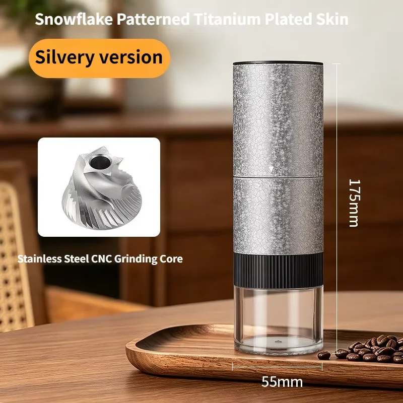 B 2026 USB Rechargeable Portable Coffee Grinder Adjustable Titanium Coated Ceramic Burr Mill For Home Camping Coffee Making
