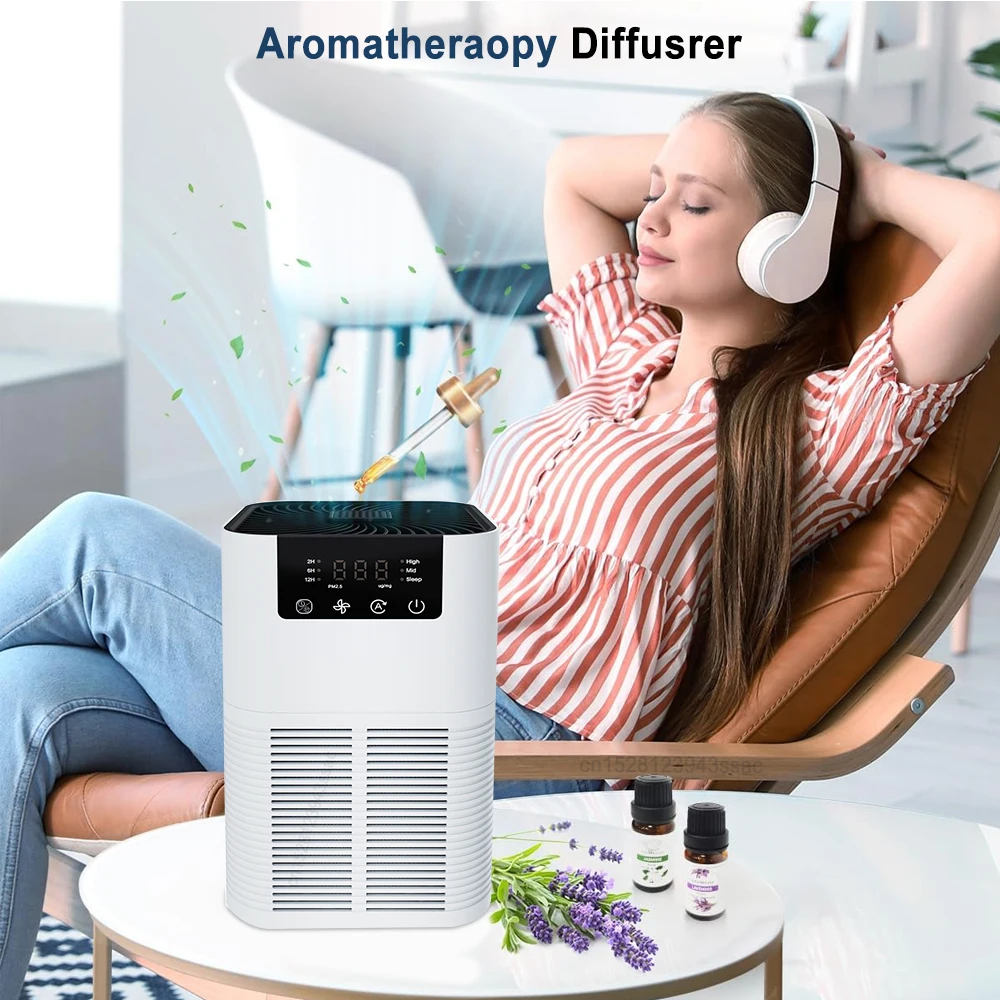 Air Purifier for Home Negative Ions Generator HEPA Air Purifiers Filter Air Cleaner for Smoke Pet Odor Remove Allergens Pollen