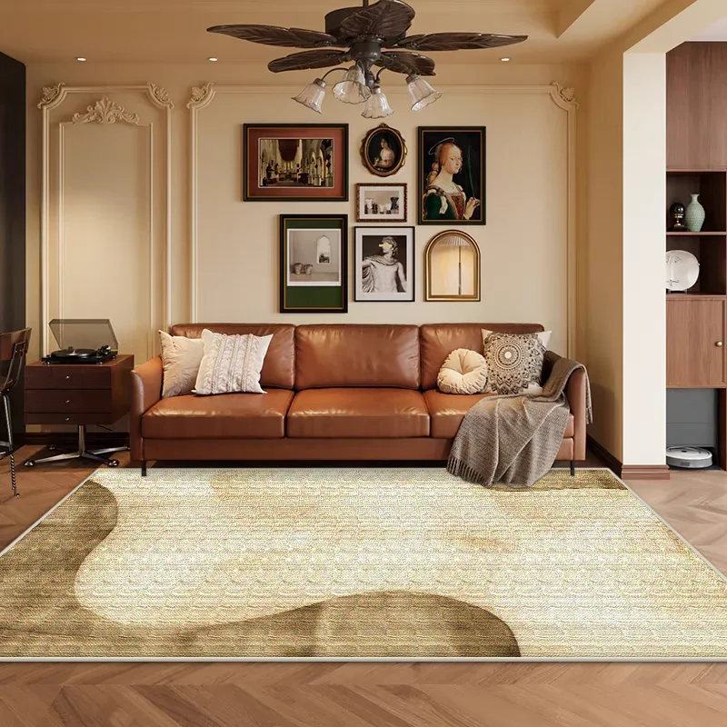 

Бежевый минималистичный коврик для гостиной, большой мягкий нескользящий напольный коврик, который можно стирать в машине, домашний декор