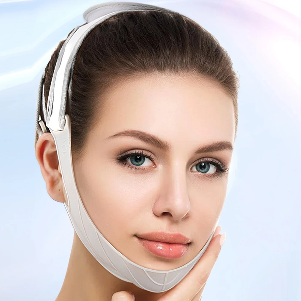 取り外し可能な滑り止めシリコンマスク V 字型フェイスストラップ あご痩身ベルト 美容ツール 軽量 ポータブル ダブルリフティング用