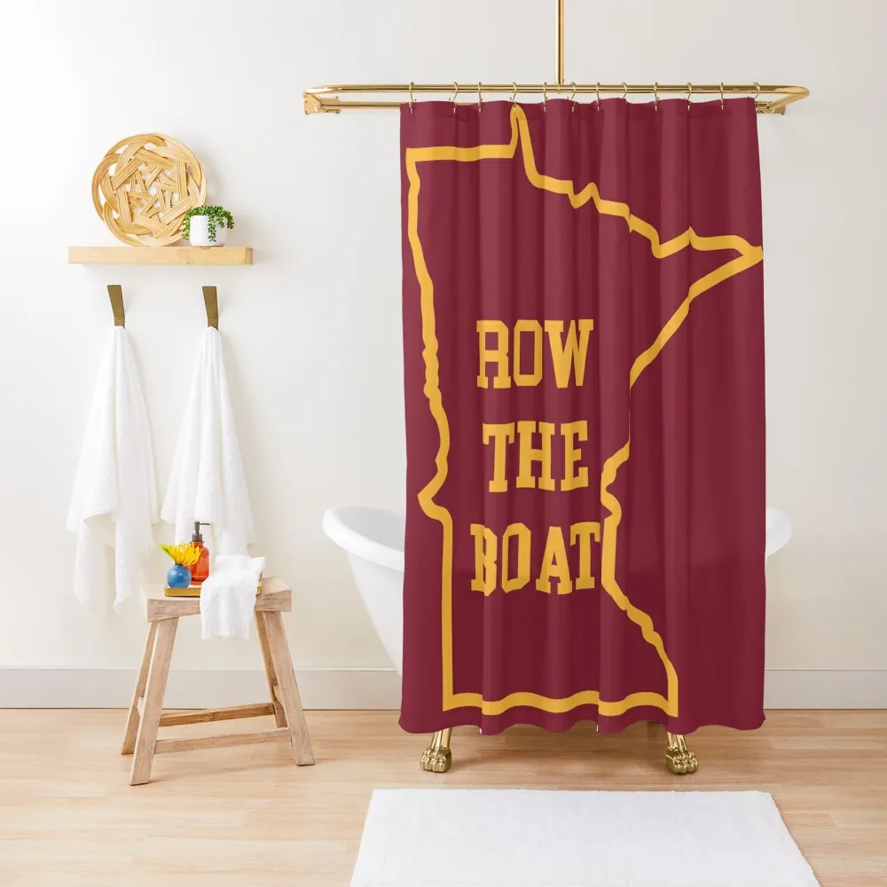 

Row the Boat MN Outline Shower Curtain Washable Waterproof Fabric Shower Curtain