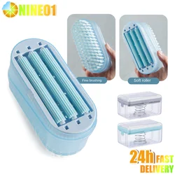 Multifunctional Soap Box Bathroom Roller Brush Type Soap Dish Holder Laundry Soap Drain Box Non-slip Foam Bubbler For Washing