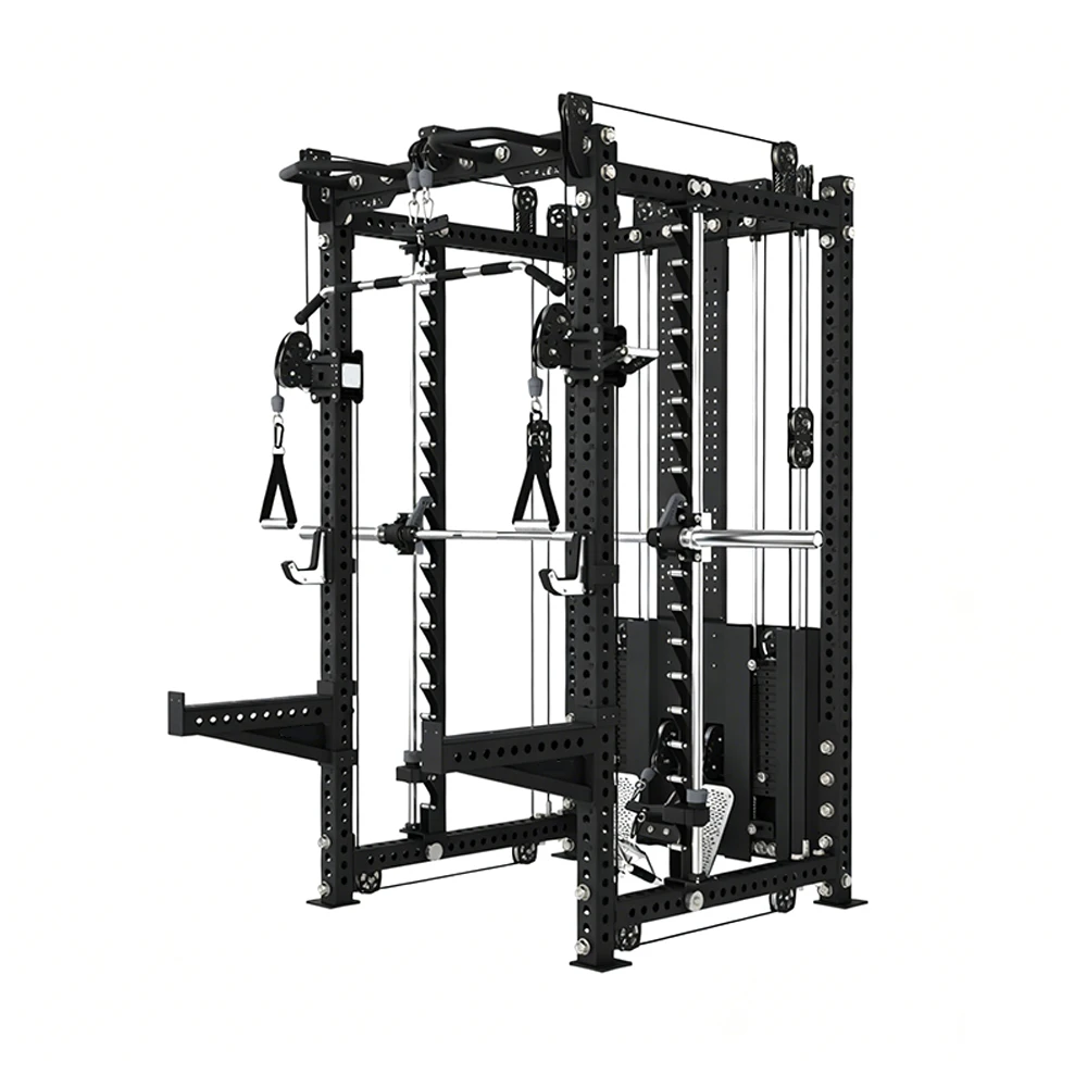 Home-use Foldable Metal Squat Rack Press Rack Commercial Equipment With Multifunctional Dynamic  3-in-1 Peak Version
