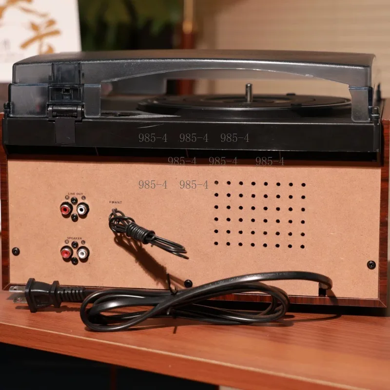 Home Audio Vinyl Record Player with External Speakers, Multi-format Playback: CD, Cassette, USB, SD, Support Recording, Radio