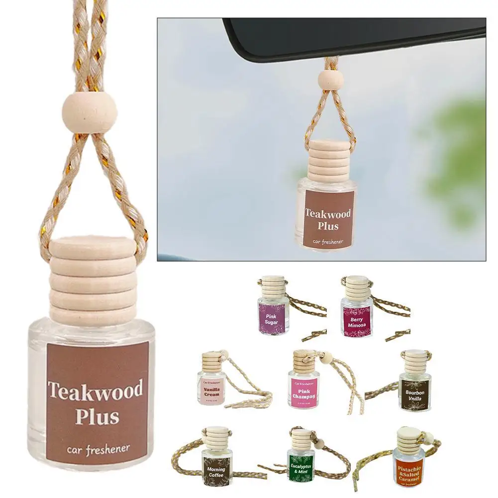 Car Hanging Perfumes Pendant Portable Hanging Aromas Diffuser Present Women Men Car Hanging Glass Bottle Air Freshener Fragrance