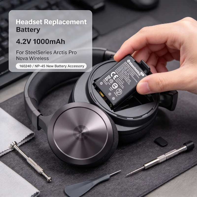 4.2V 1000mAh For SteelSeries Arctis Pro Nova Wireless Bluetooth Headset New Battery Accessory 160240/ NP-45