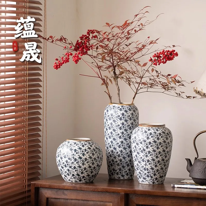 

Jingdezhen ceramic vase flower arrangement hydroponic dry flower living room hotel homestay decoration ornaments