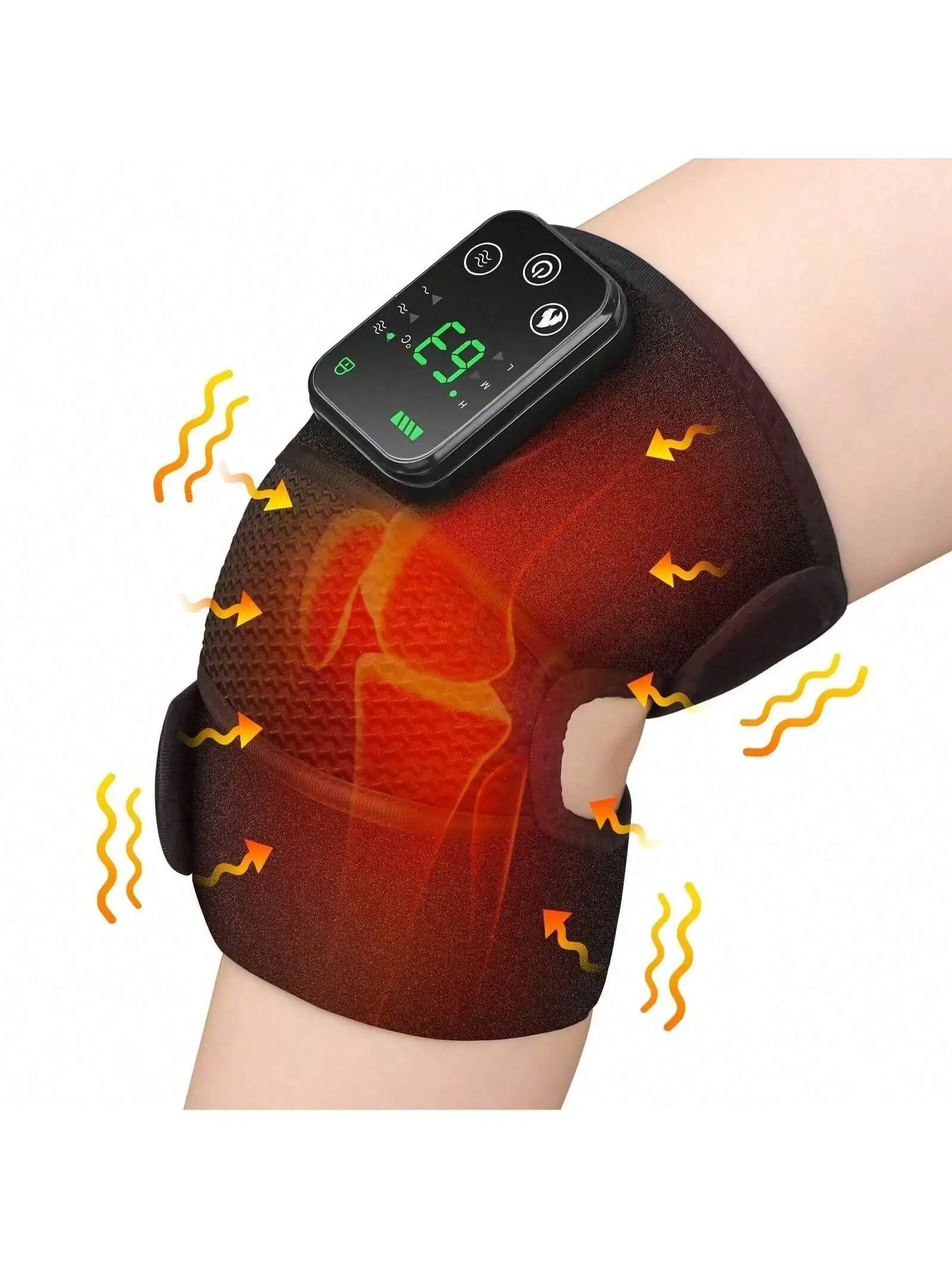 

Цельный контроллер с одной кнопкой, нагревательный вибрационный наколенник, наплечник, налокотник, универсальный черный