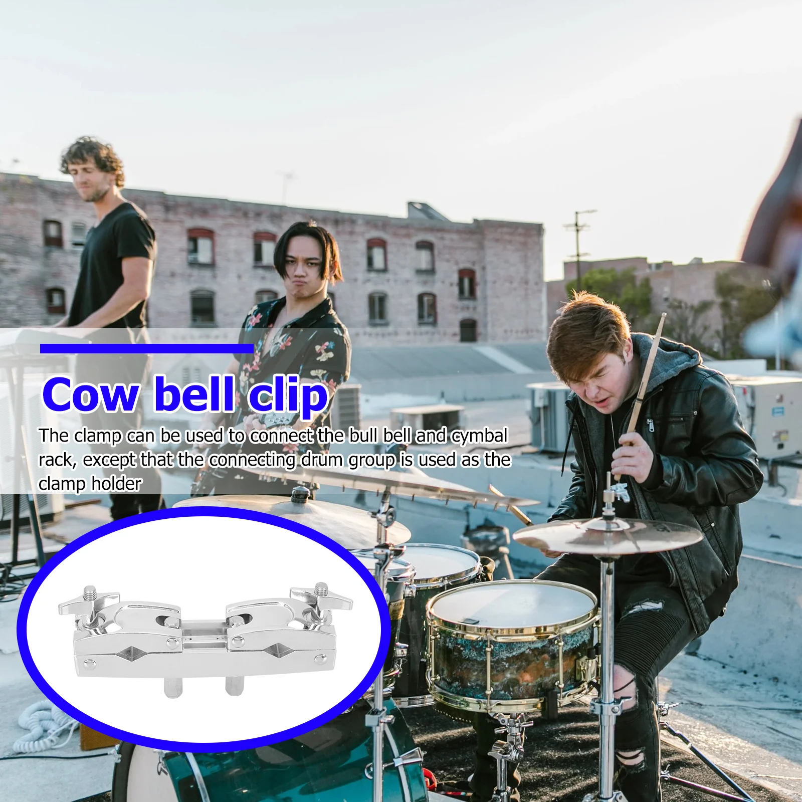 

Cowbell Extension Clip Iron Material Wear Resistant Drum Set Cowbell Holder Clip Bass Drum Mount Cow Bell Clamp