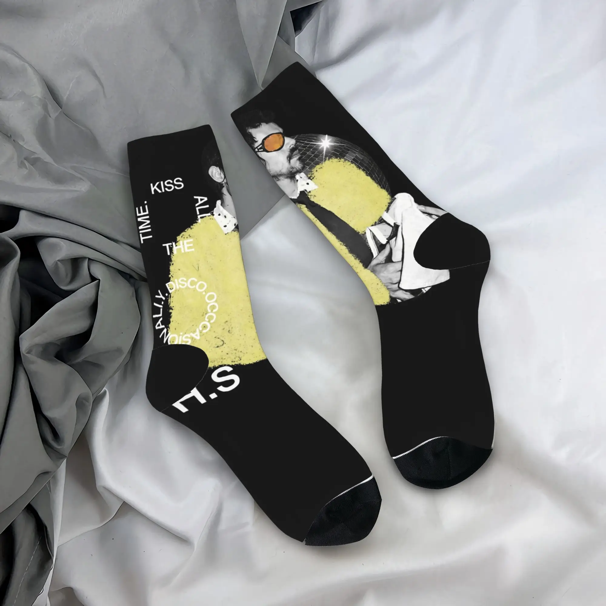 

Happy Funny Men's Socks Novelty Harrys Styles Kiss All The Time Disco Occasionally Sock Sport Women Stockings Spring Summer