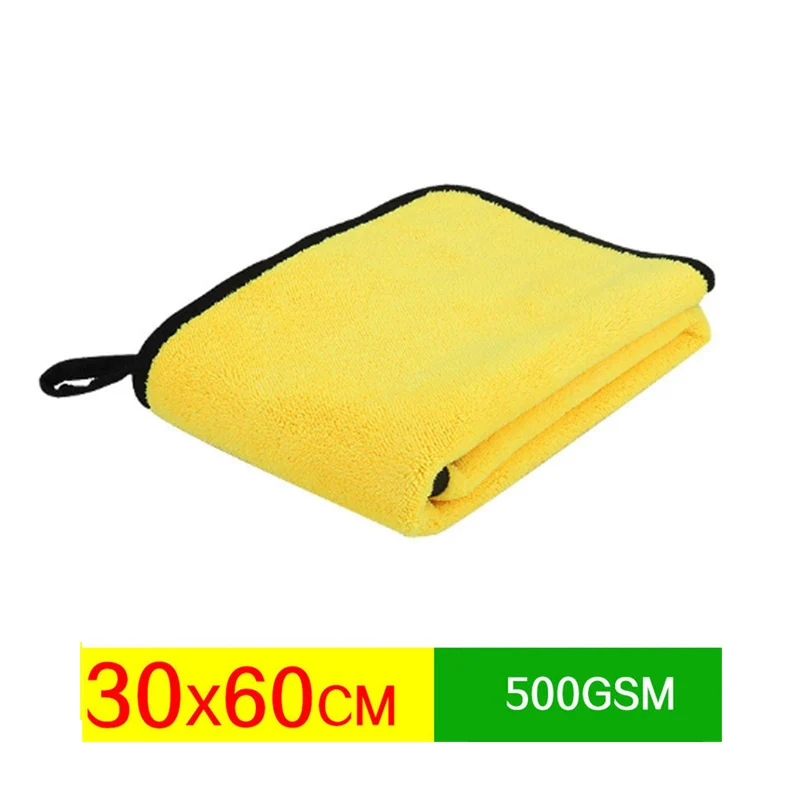 30x30/60CM Car Wash Microfiber Towel Car Cleaning Drying Cloth Hemming Car Care Cloth Detailing Car Wash Towel Universal