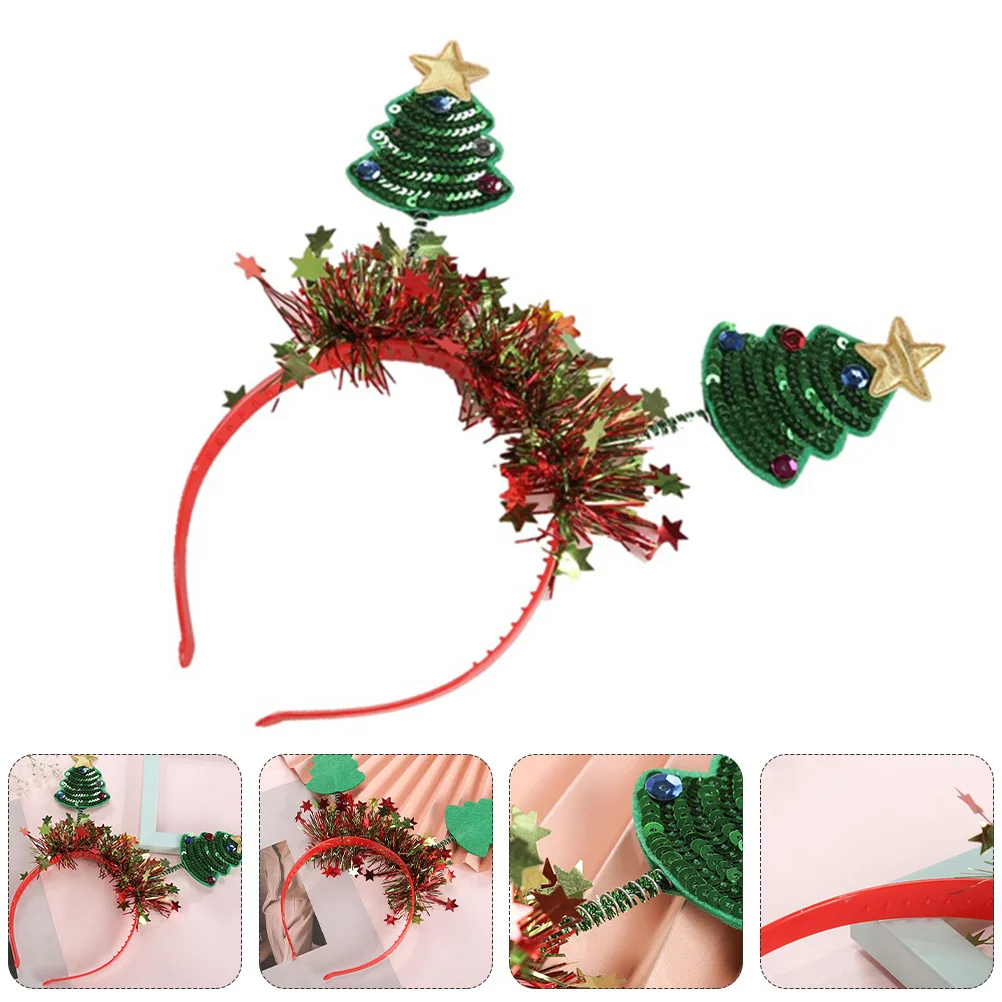 Aro para el pelo de Navidad, tocado de árbol de Navidad elegante para fiesta navideña, Idea de regalo perfecta, accesorios de fiesta, traje de Festival de invierno, 1 Uds.