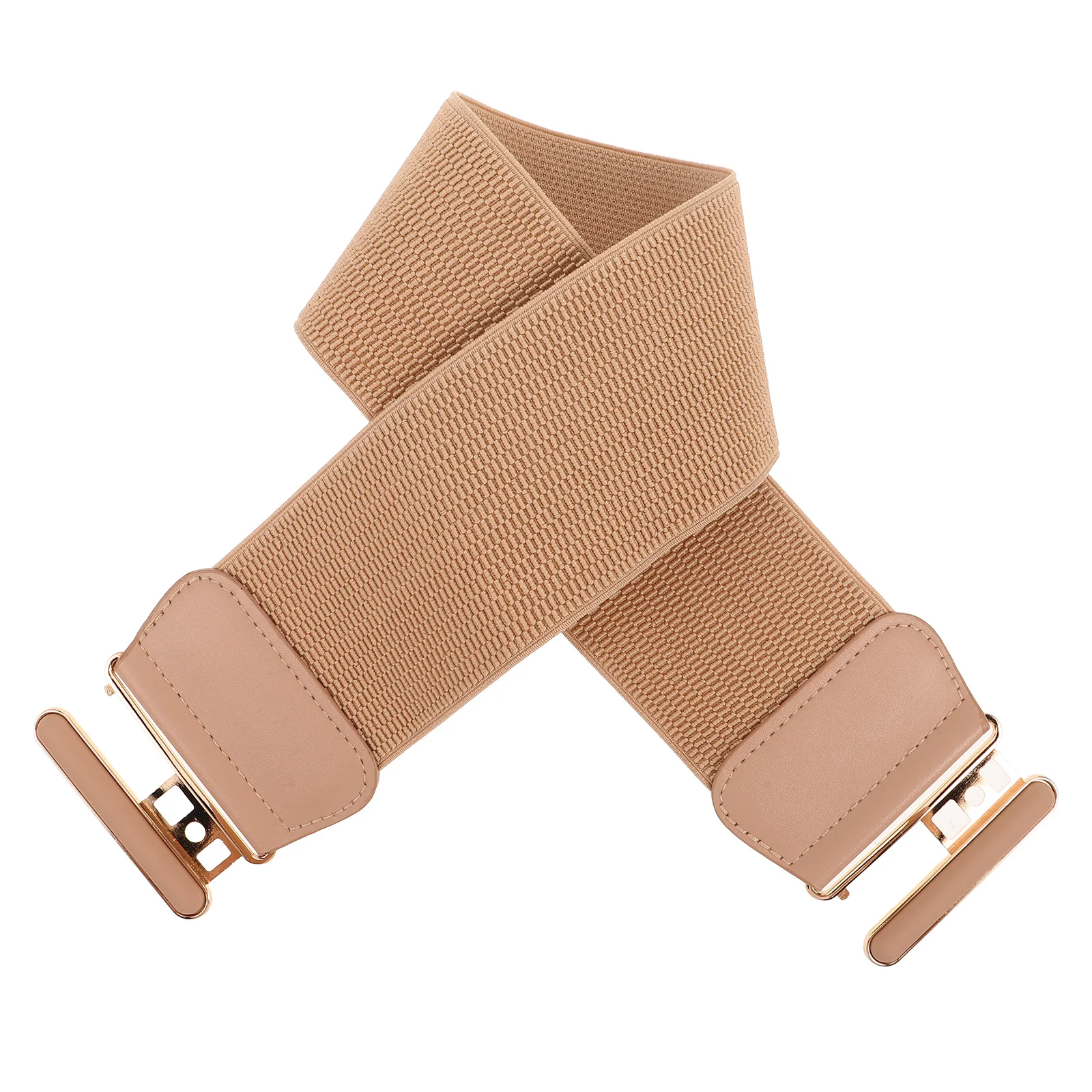 

Double Oval Elastic Waist Belt Women Wide Cincher Dress Belts Stretchy Thick Artificial Elastic Waist Belt Tuck B