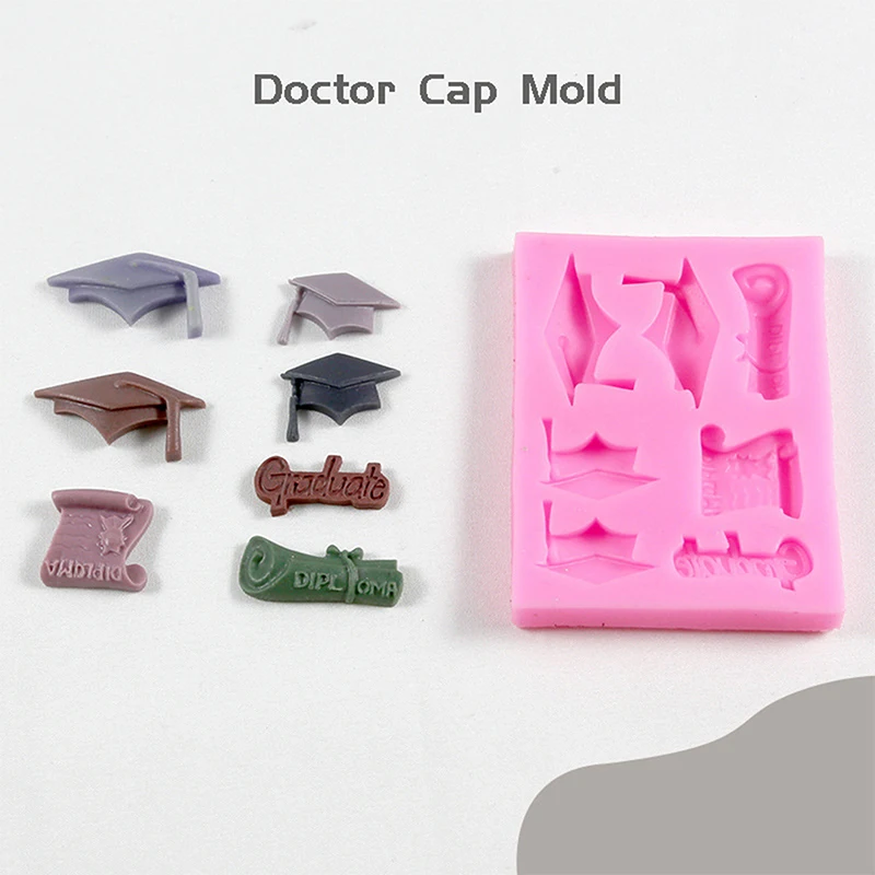 

1Pc Graduation Doctor Hat Shape Silicone Mould DIY Cake Sugar Decoration Mold Sugarcraft Chocolate Fondant Dessert Baking Mold