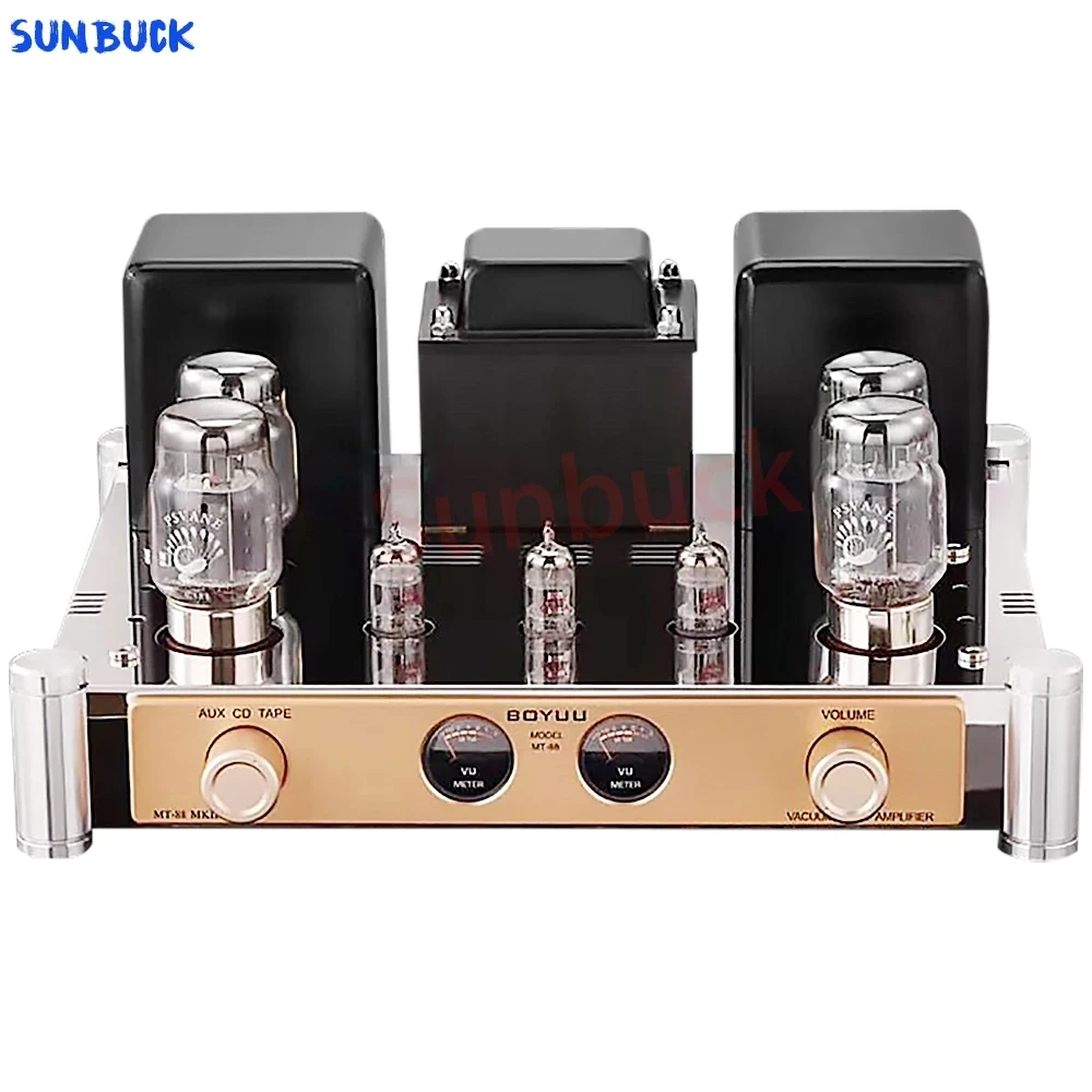 Sunbuck 12AU7 12AT7 KT88 Vacuum Tube Power Amplifier 12AT7 push-pull 12AU7 50W 2.0 KT88 Vacuum Tube Power Amplifier Audio