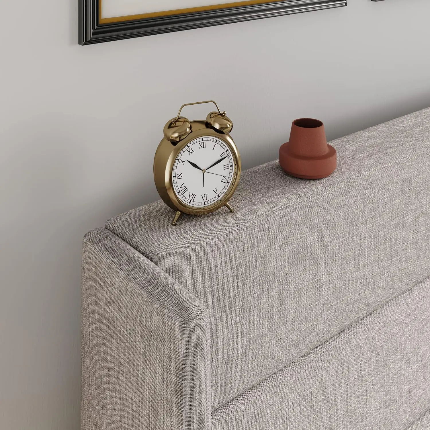 Moderne Wingback Hoofdeinde, Geen Boxspring Nodig, Hydraulische Opslag,