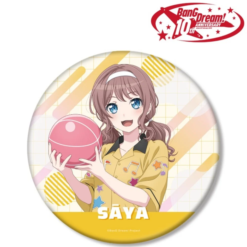 BanG Dream! 58mm badge Saya Yamabuki Ran Mitake 10th Anniversary Anime Pin Brooch Fans Decor Birthday Gifts