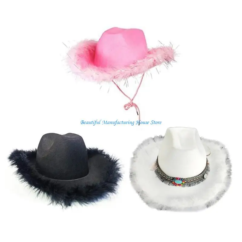 

E56A Bride Cowboy Hat Bridesmaid Cowgirl Hat Bachelorette Party Costume Cap Photo Hat