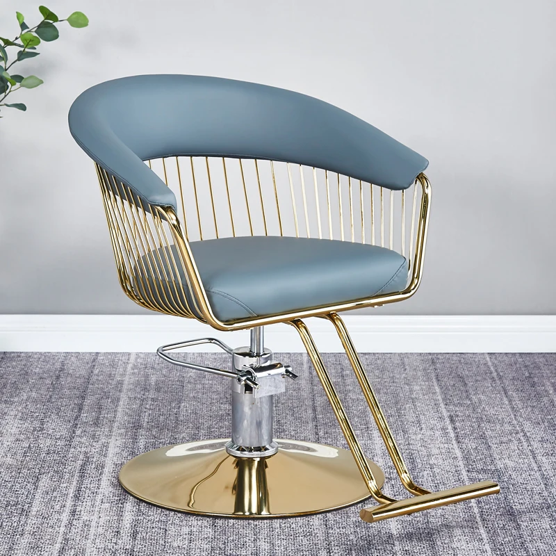 Modern Simple Barber Chairs Nordic Hairdresser Perm Ergonomic Barber Chairs Swivel High-end Salon Furniture Silla Barbería FYBC