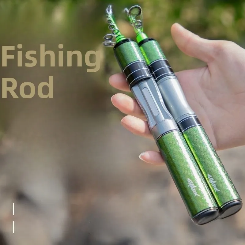 carbon-fishing-rod-ultra-short-portable-collapsible-ultralight-fast-adjustment-micro-baitcasting-pole-for-lake-pond-river