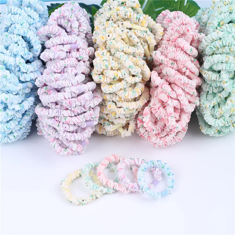 Elastic Hair Bands 10Pcs/Lot Women Hair Accessories Cream Light Color Circles Korean Fashion Children Sweet Ties Girls Headdress