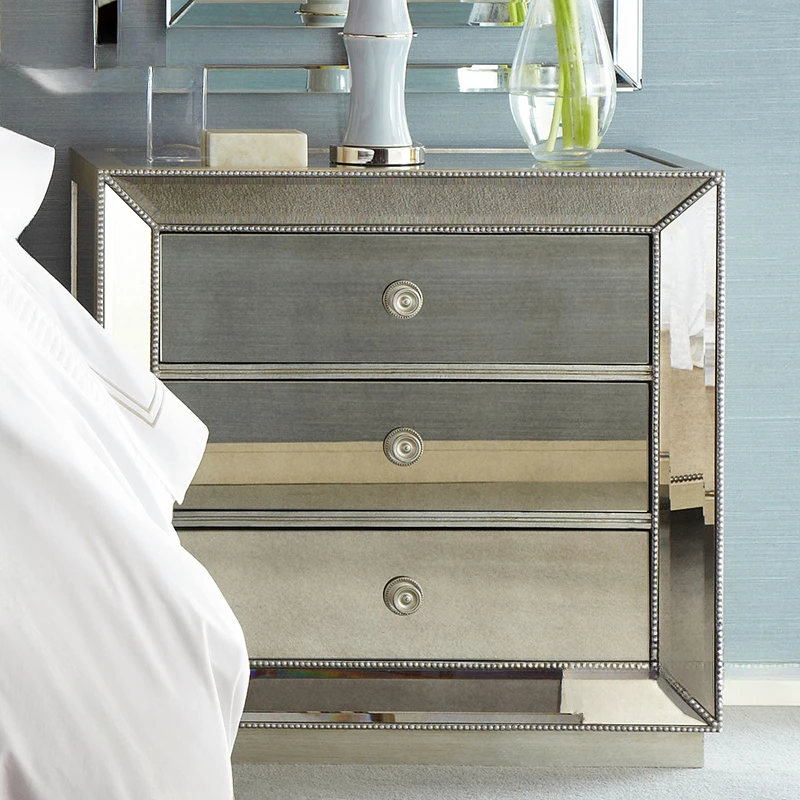 Mirror bedside table, mirror furniture locker, sideboard, multifunctional