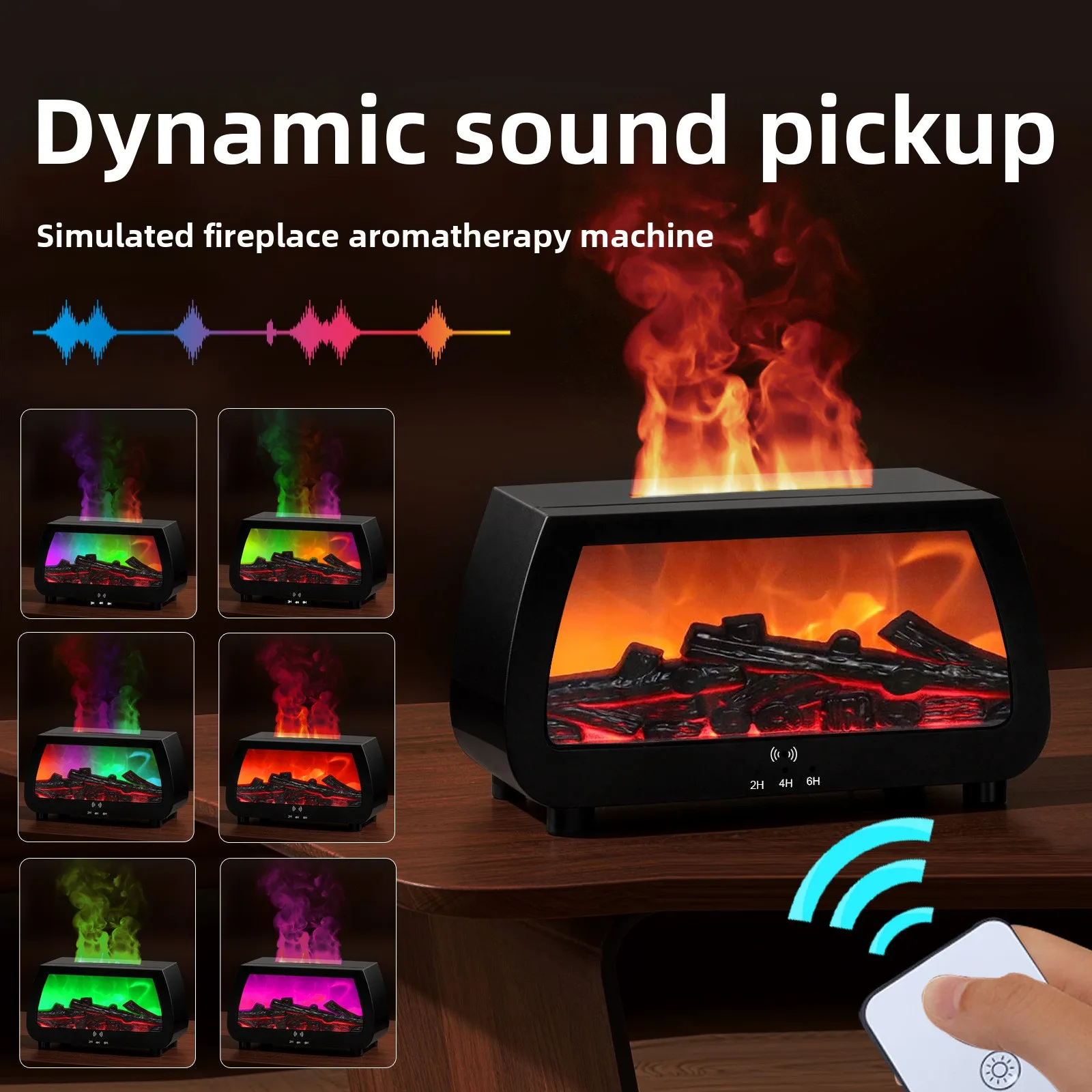2026 New 3D Fireplace Flame Aromatherapy Machine Flame Humidifier  Colorful Remote Control Retro Night Light Atmosphere Light