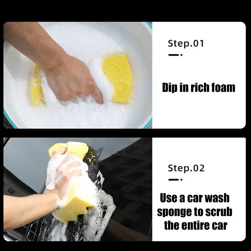 Car Sponges For Washing Non Scratch Large Wavy Shaped Sponge Block Portable Scratch-resistant Car Detailing Cleaning Brush For