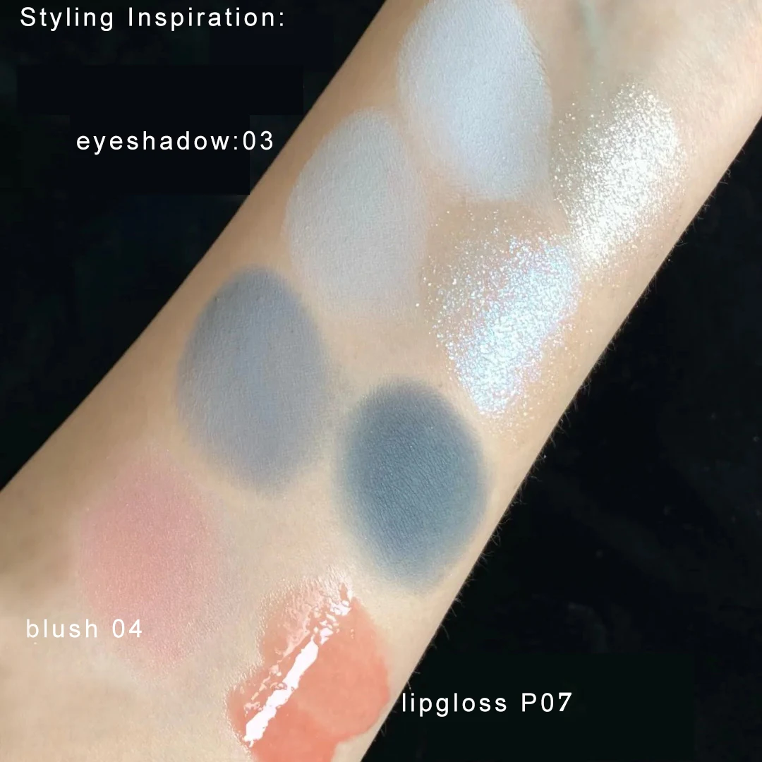 Coffret Maquillage Flower Knows 7 Pièces Palette Coquillage Fard à Paupières Contour Gloss Blush Enlumineur Style Sirène Cadeau Esthétique pour Fille