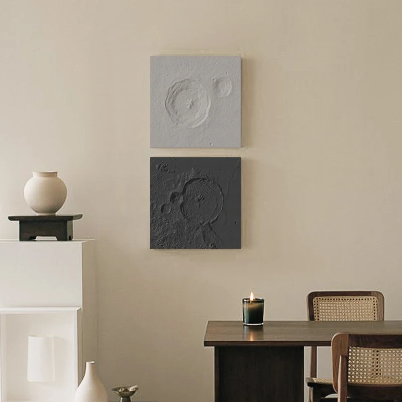 

Three-dimensional Sandstone Wall Art Printing Minimalist Moon Surface Wall Hanging Decoration Modern Art Living Room Decoration